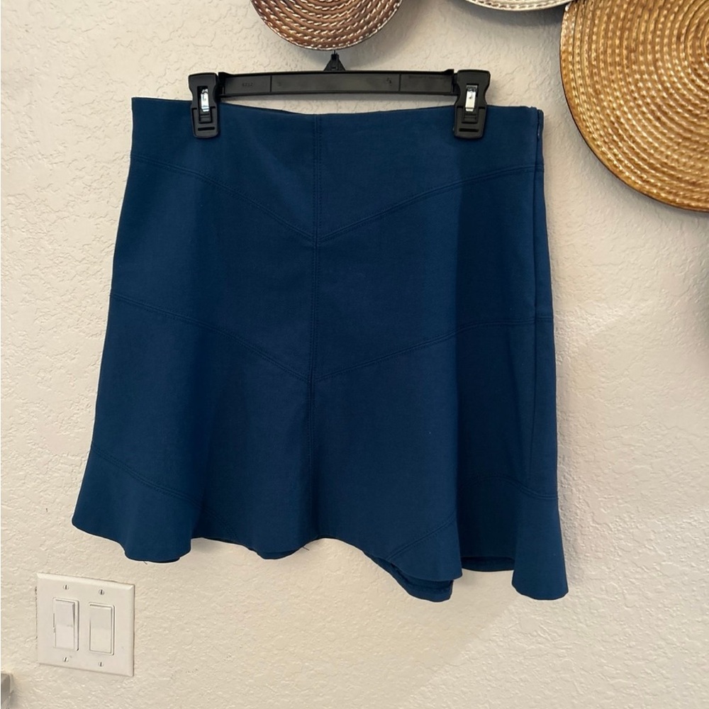 Loft flared tulip skirt in a blue‎ hue size 10